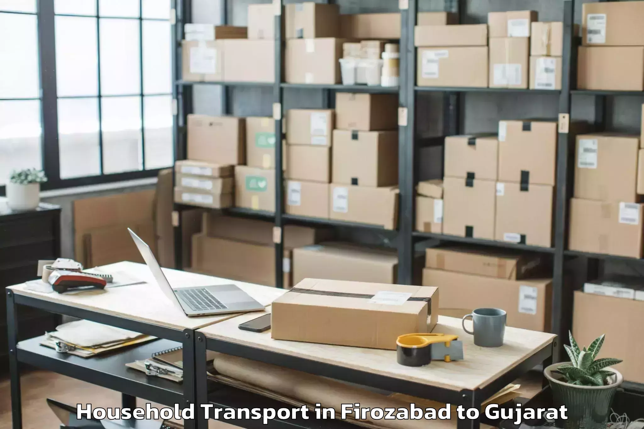 Book Your Firozabad to Kalol Household Transport Today